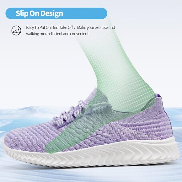 Womens Running Shoes Sneakers Tennis Walking Slip on Lightweight Outdoor Sports - Picture 3 of 7